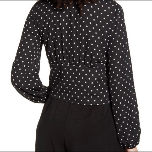 Leith Long Sleeve Polka Dot Top NWOT - Picture 3 of 8